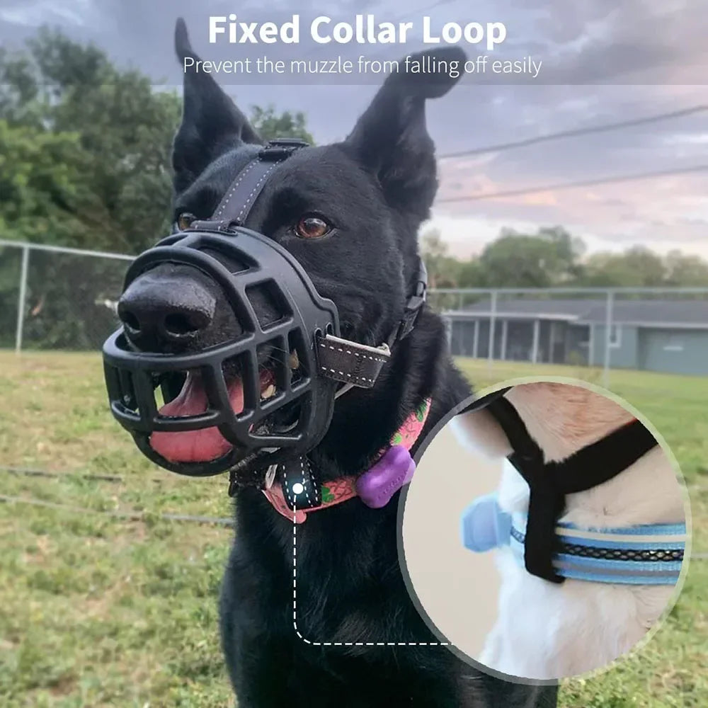 Breathable Soft Silicone Basket Dog Muzzle With Secure Buckle