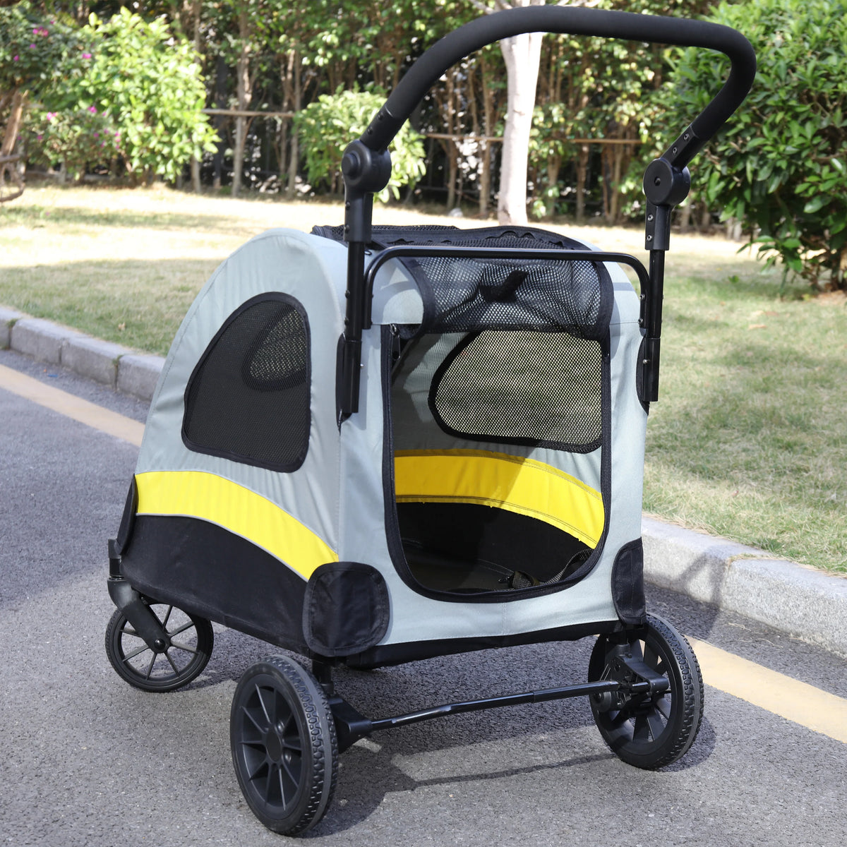 Portable Pet Travel Stroller Folding Jogger Wagon Carrier With Leash