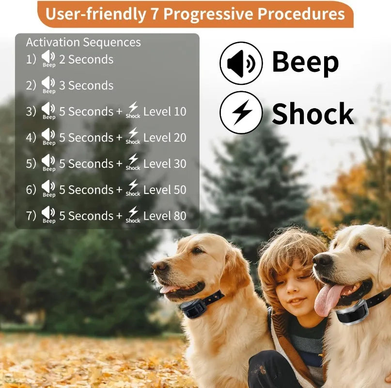 PaiPaitek Automatic Anti Barking Dog Collar with Waterproof Bark Control