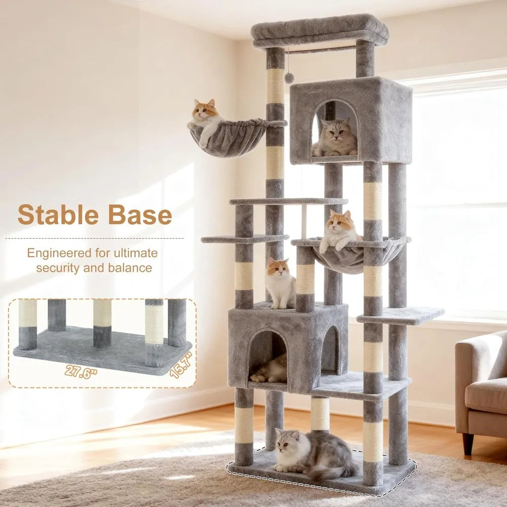 Heavy Duty Cat Tree With Condos Hammocks And Scratching Posts