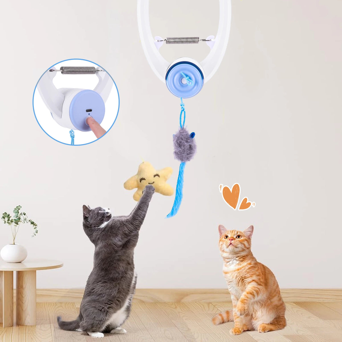 ATUOTIN Electronic Self Play Feather String Cat Toy