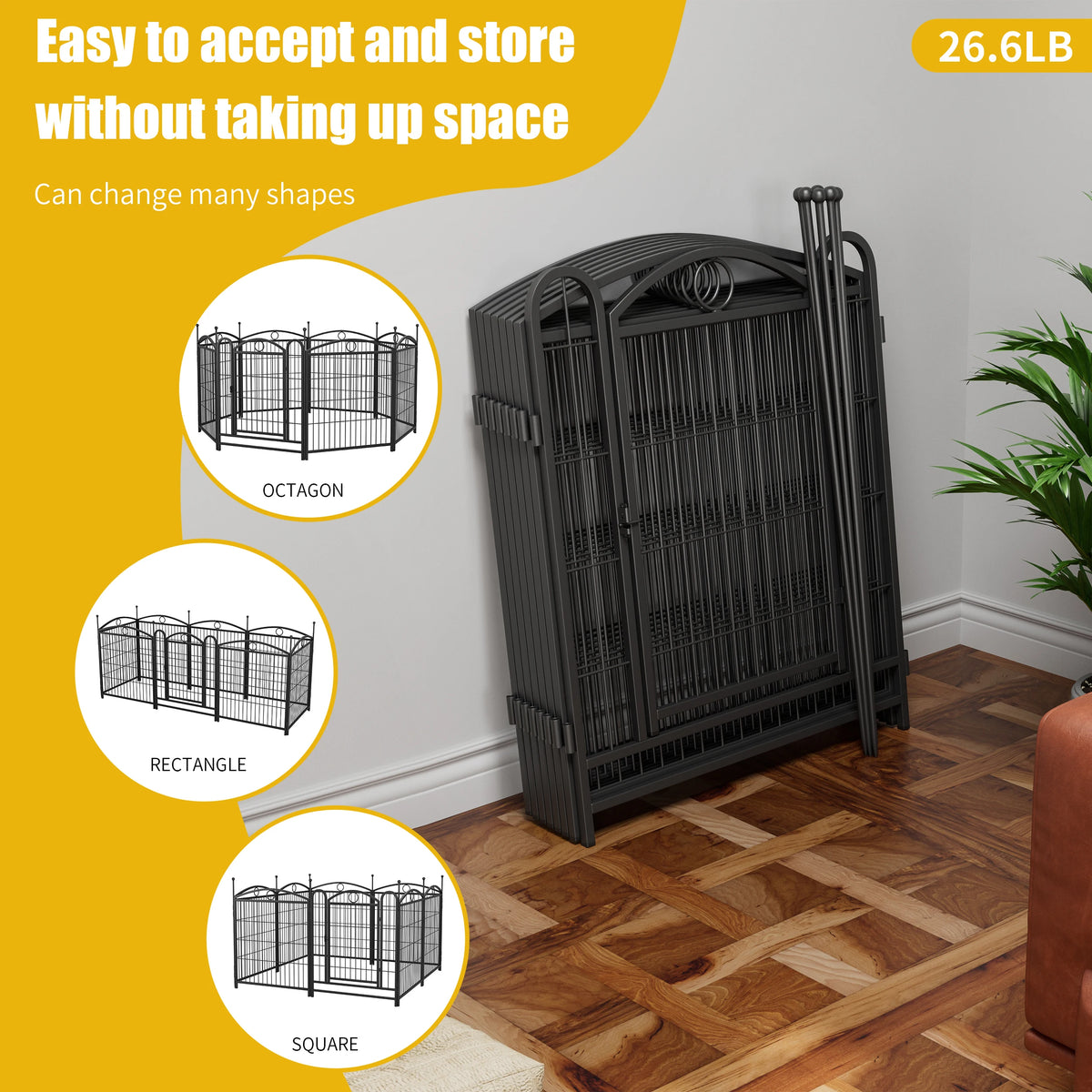 Heavy Duty Foldable Metal Dog Playpen For Indoor Outdoor Use