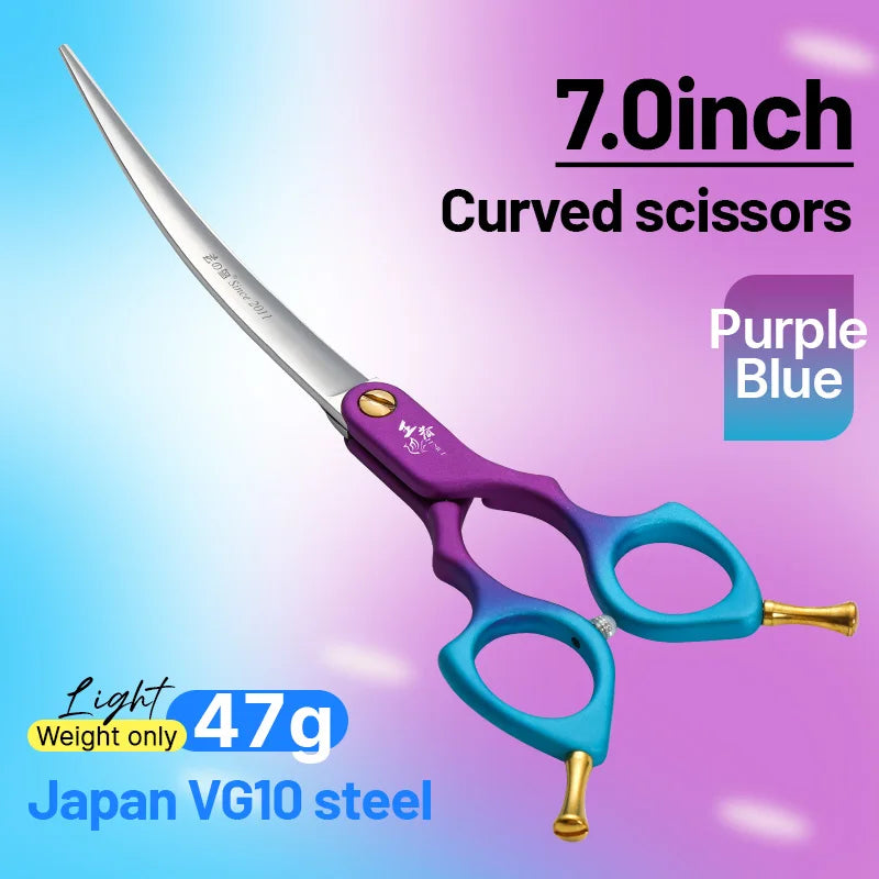 Fenice VG10 Steel Curved Dog Grooming Shears for Professional Cutting