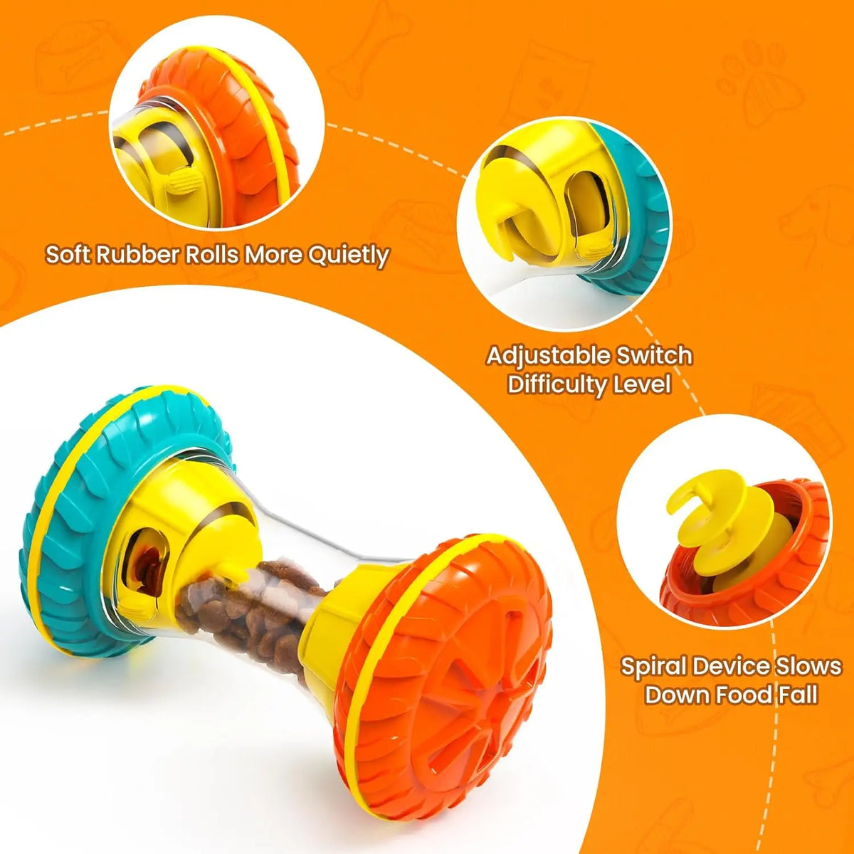 Interactive Dog Puzzle Toy Treat Dispenser Slow Feeder For Enrichment