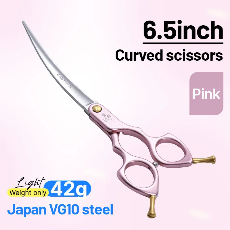Fenice VG10 Steel Curved Dog Grooming Shears for Professional Cutting
