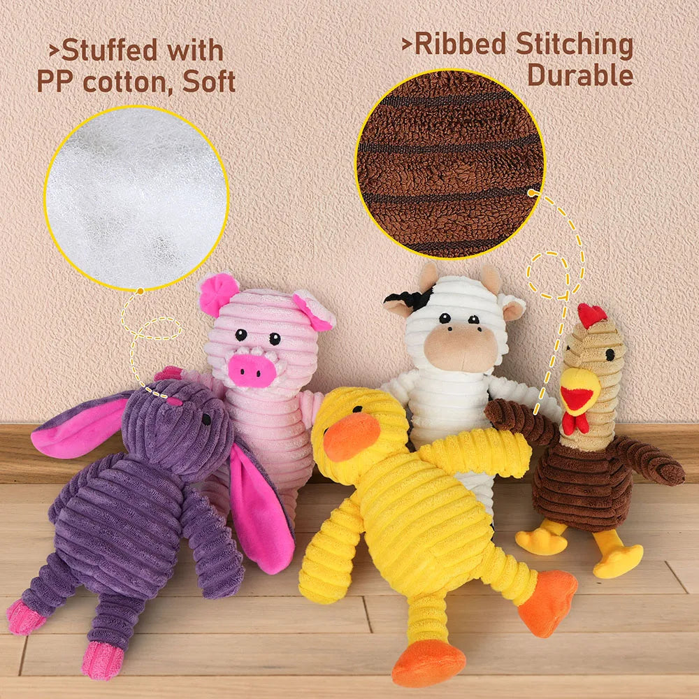 Plush Squeaky Dog Toys Assortment Soft Chew Collection