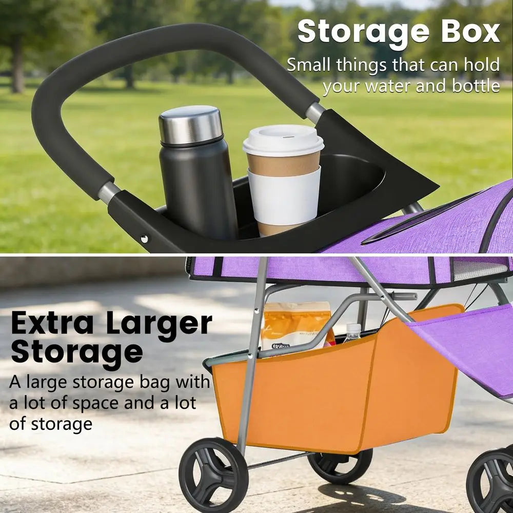 Pet Stroller Carrier For Dogs And Cats With Waterproof Mesh