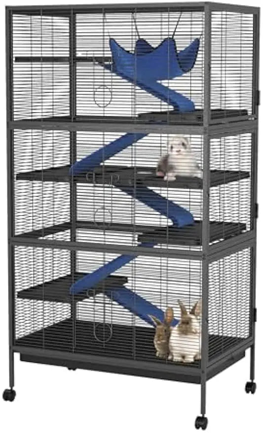 Garvee Durable Four Tier Rolling Metal Small Animal Cage