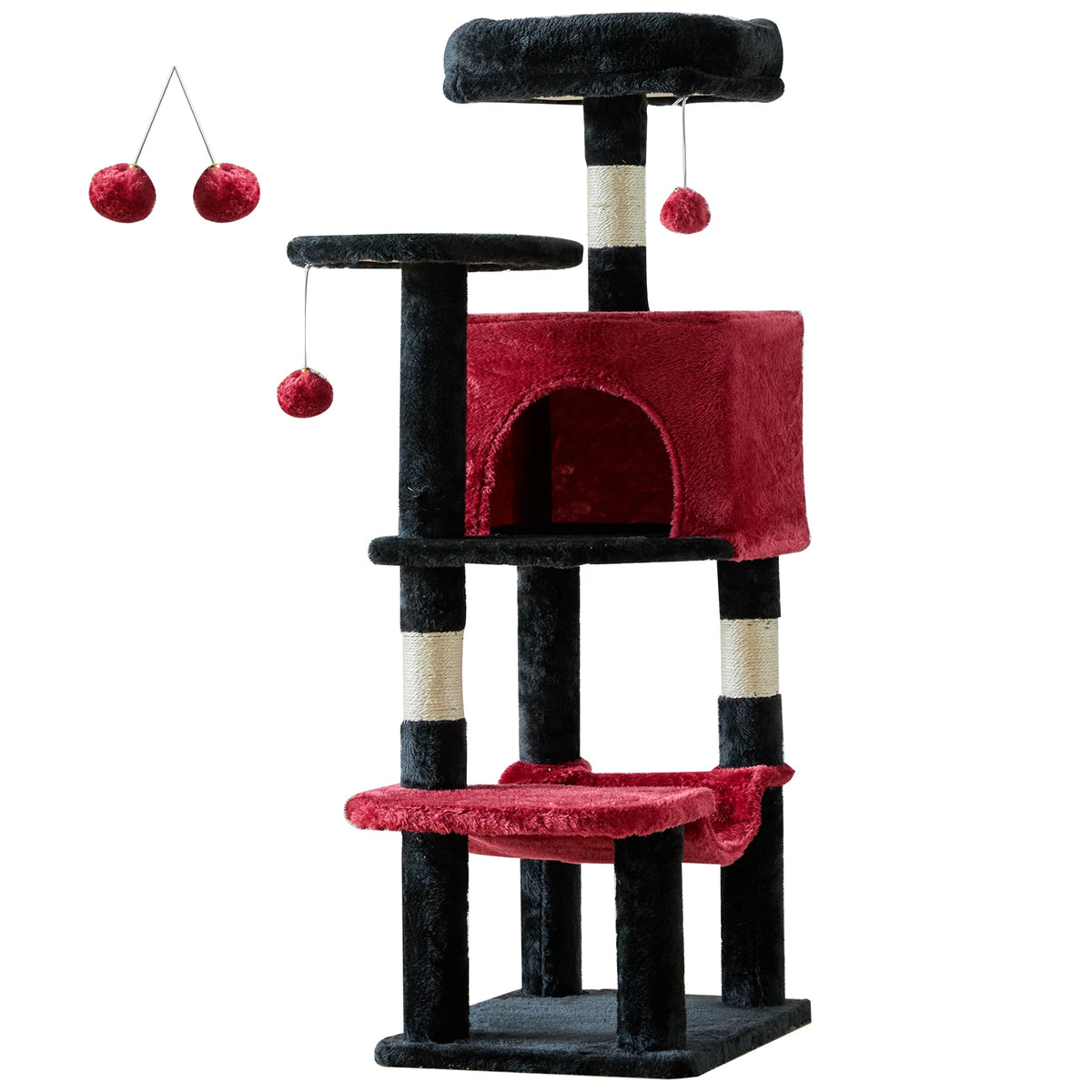JHK Multi Tier Cat Climbing Tower Featuring Sisal Scratching Posts