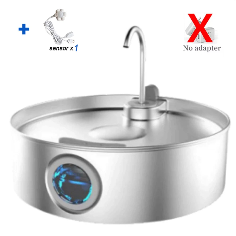 Ultra Quiet Stainless Steel Pet Water Fountain With Filter