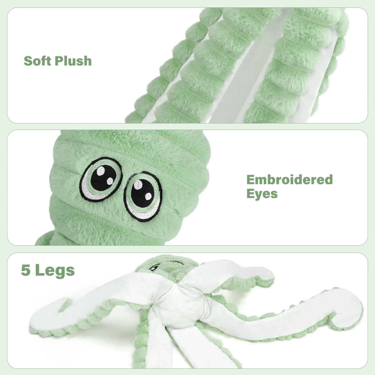 Octopus Squeaky Plush Dental Chew Toy For Interactive Dogs