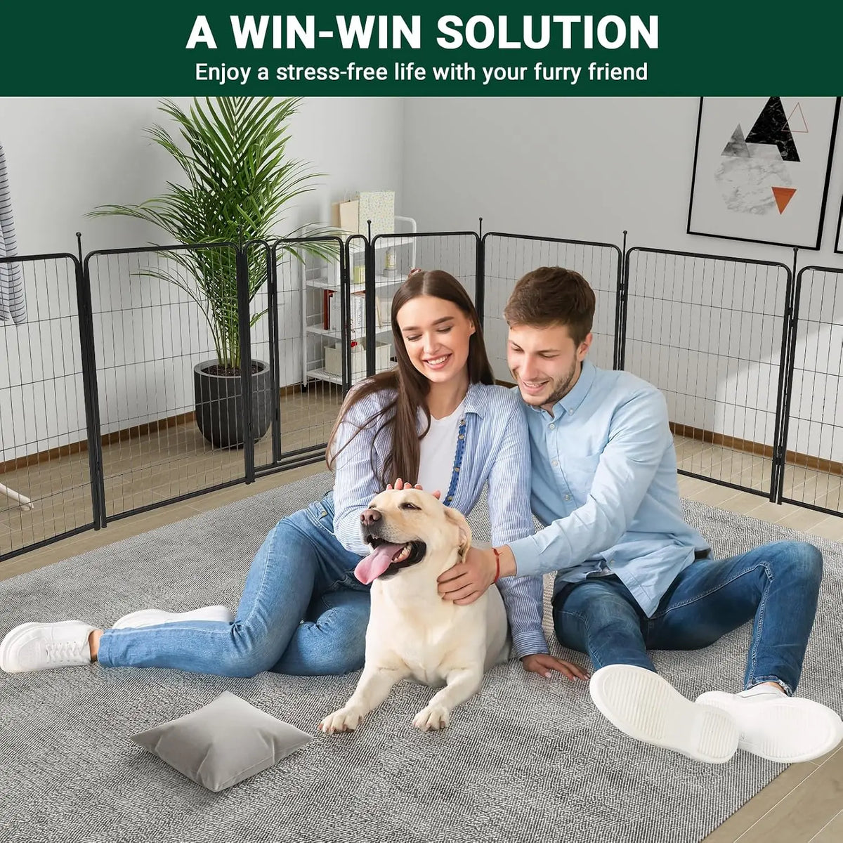 Garvee Heavy Duty Dog Playpen Portable Pet Safety Fence