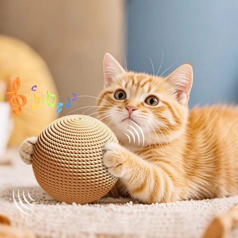 Large Sisal Cat Ball Toy Interactive Scratcher And Teeth Cleaner