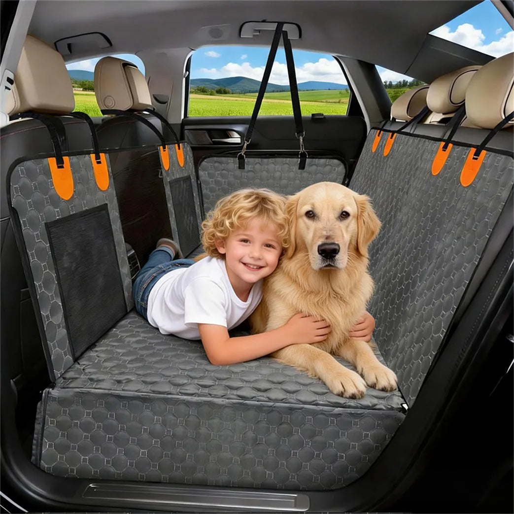 Waterproof Hard Bottom Dog Car Seat Cover Back Seat Extender