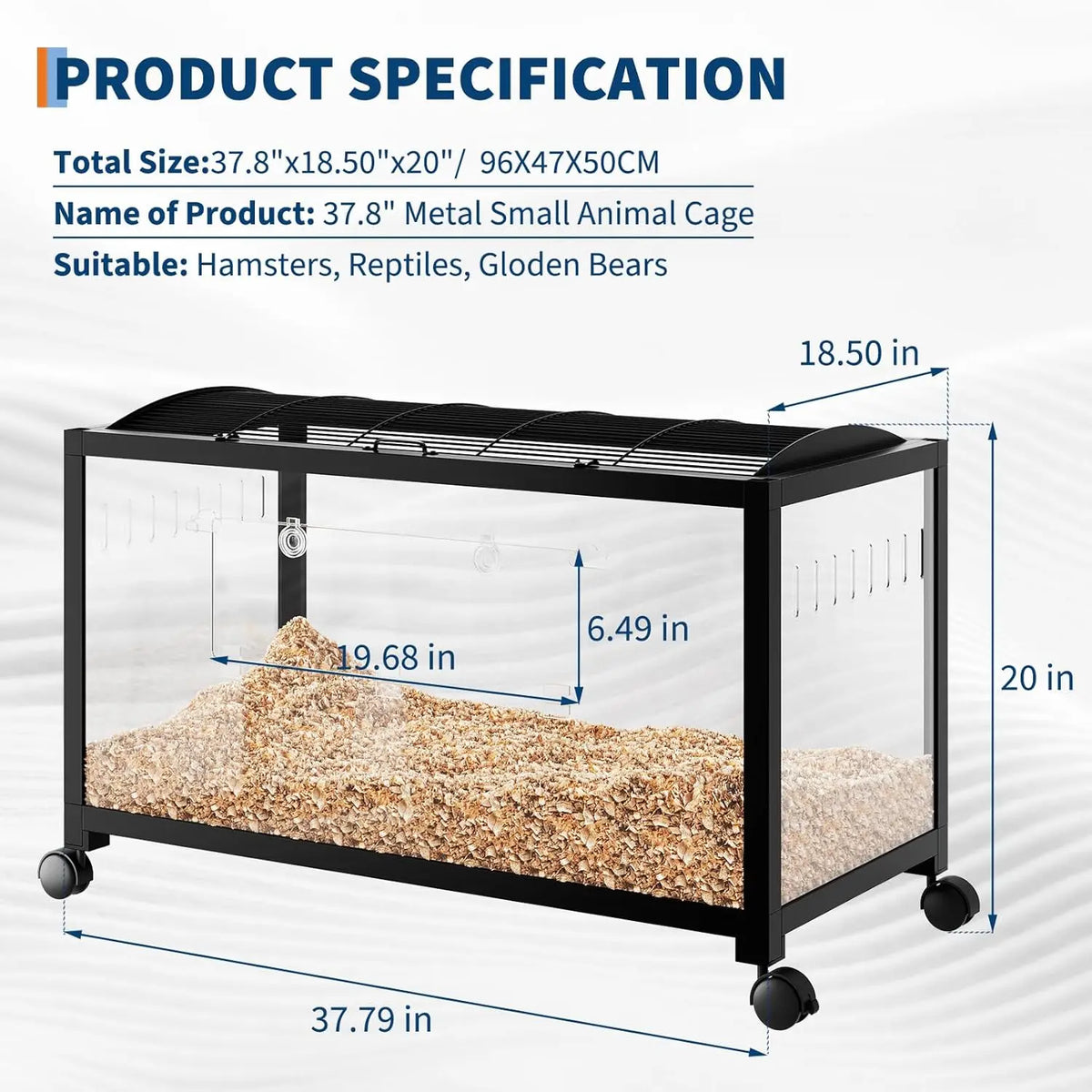 HiMiss 3 Tier Hamster Cage With Running Wheel And Ramp
