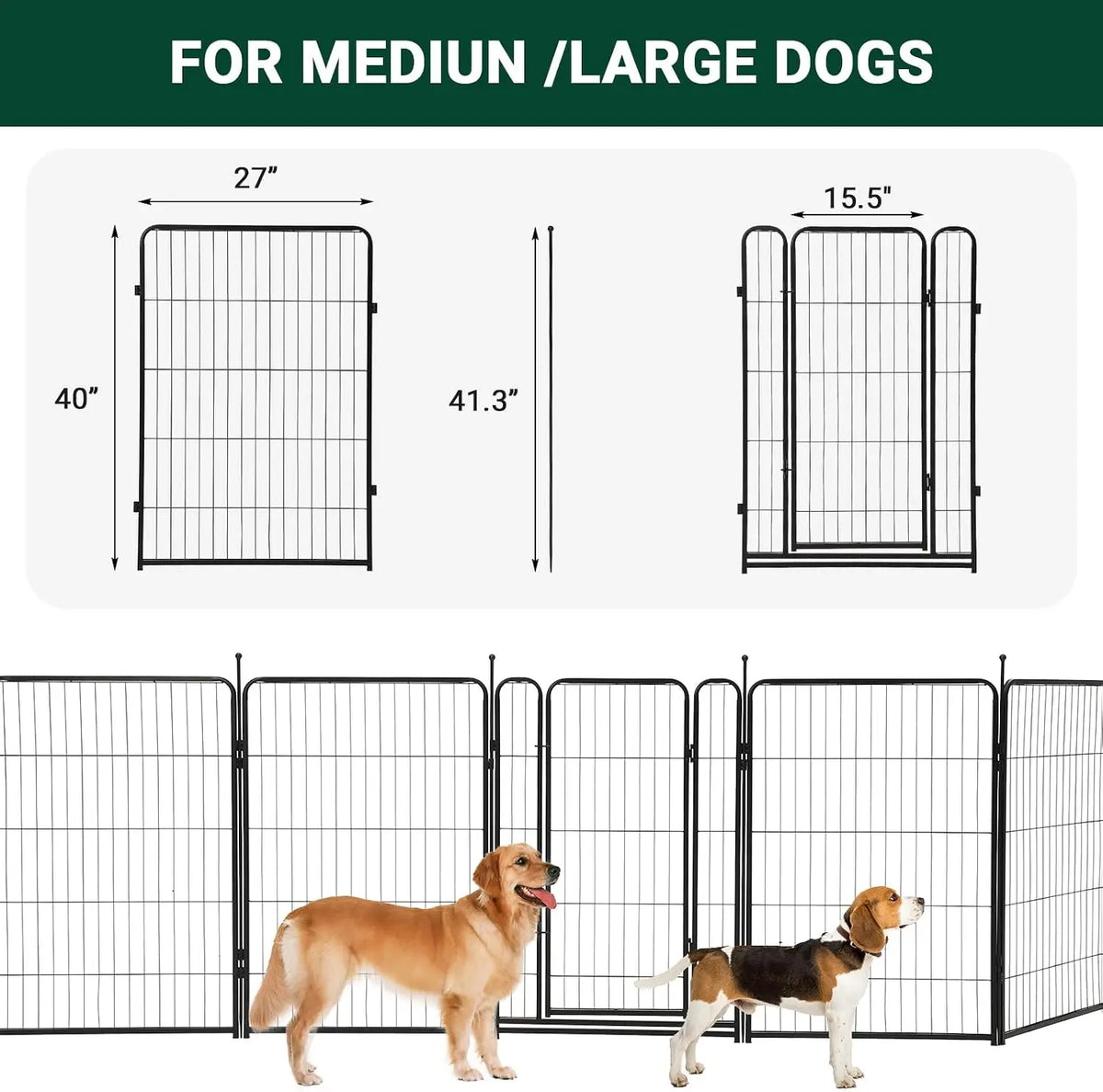 Garvee Heavy Duty Dog Playpen Portable Pet Safety Fence