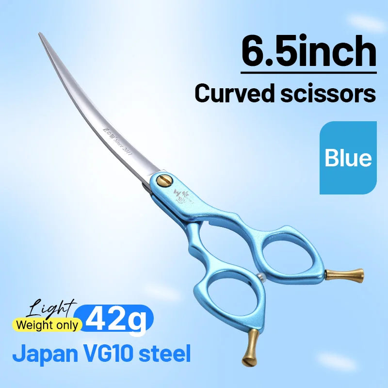 Fenice VG10 Steel Curved Dog Grooming Shears for Professional Cutting