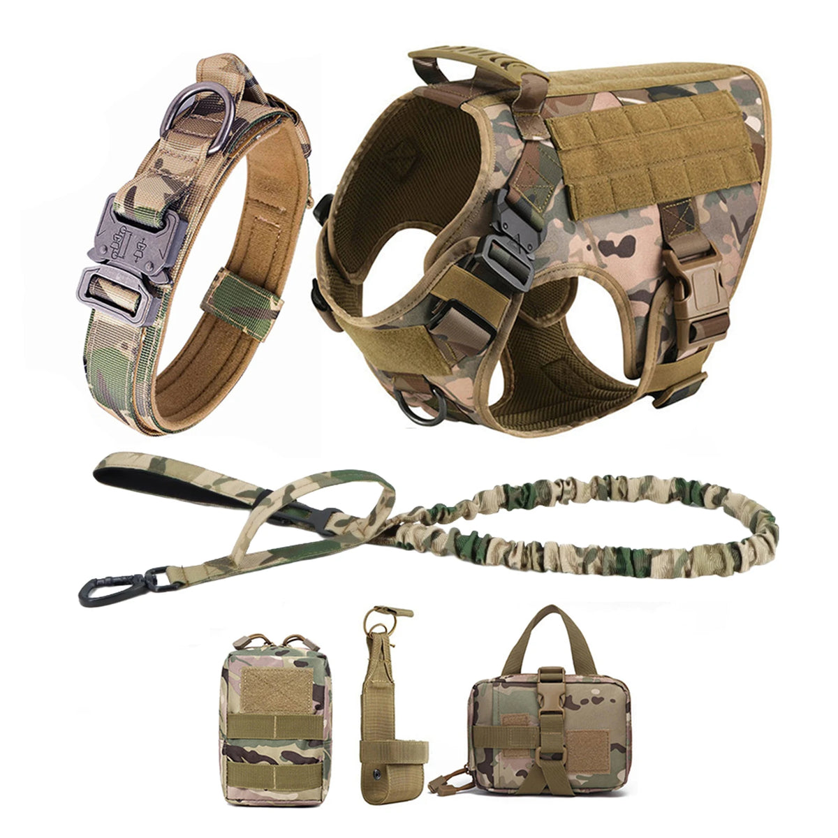 Petavel Tactical Dog Harness With Molle Pockets For Training