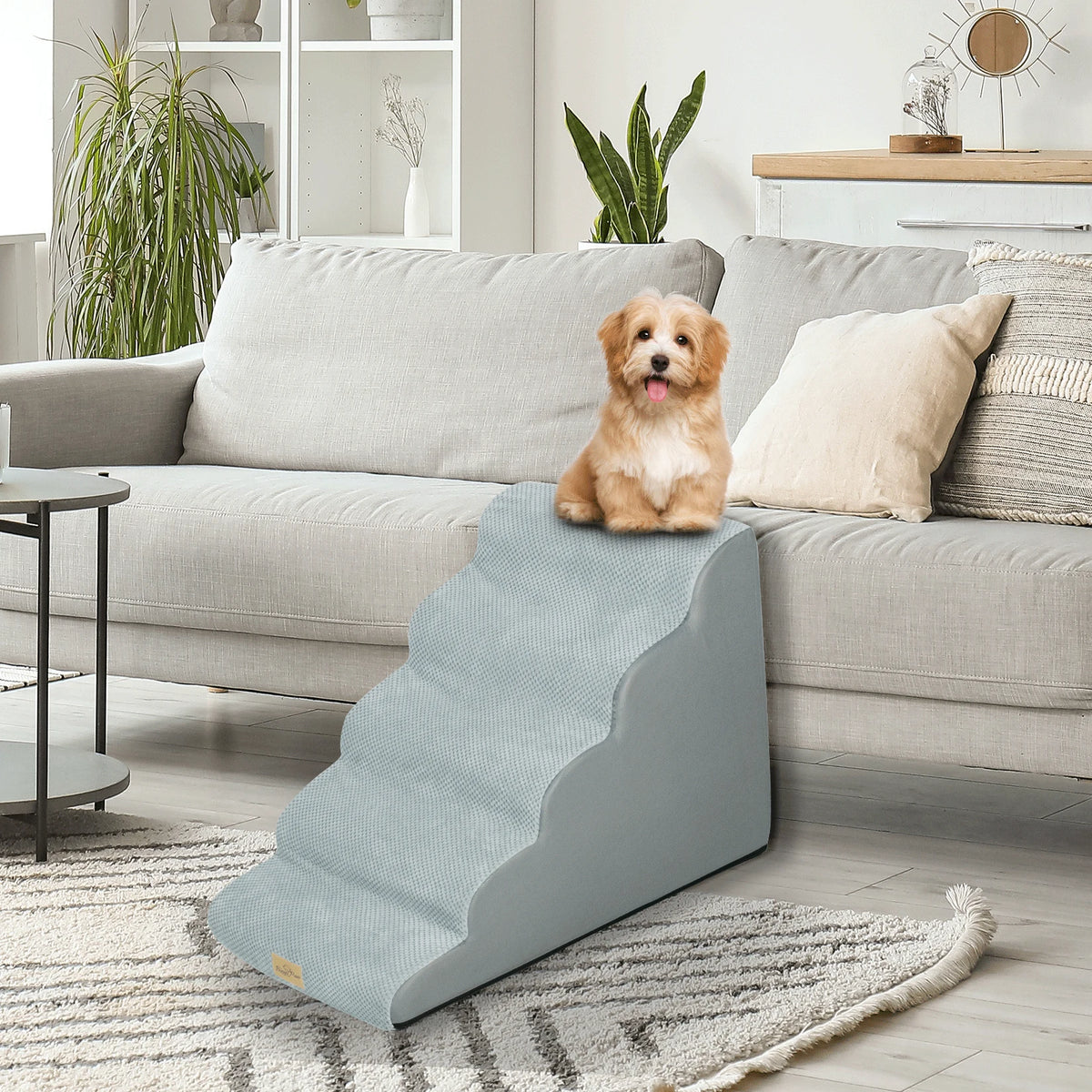 Portable Pet Stairs Featuring Removable Non Slip Cover