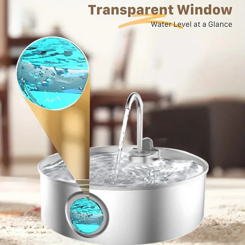 Ultra Quiet Stainless Steel Pet Water Fountain With Filter