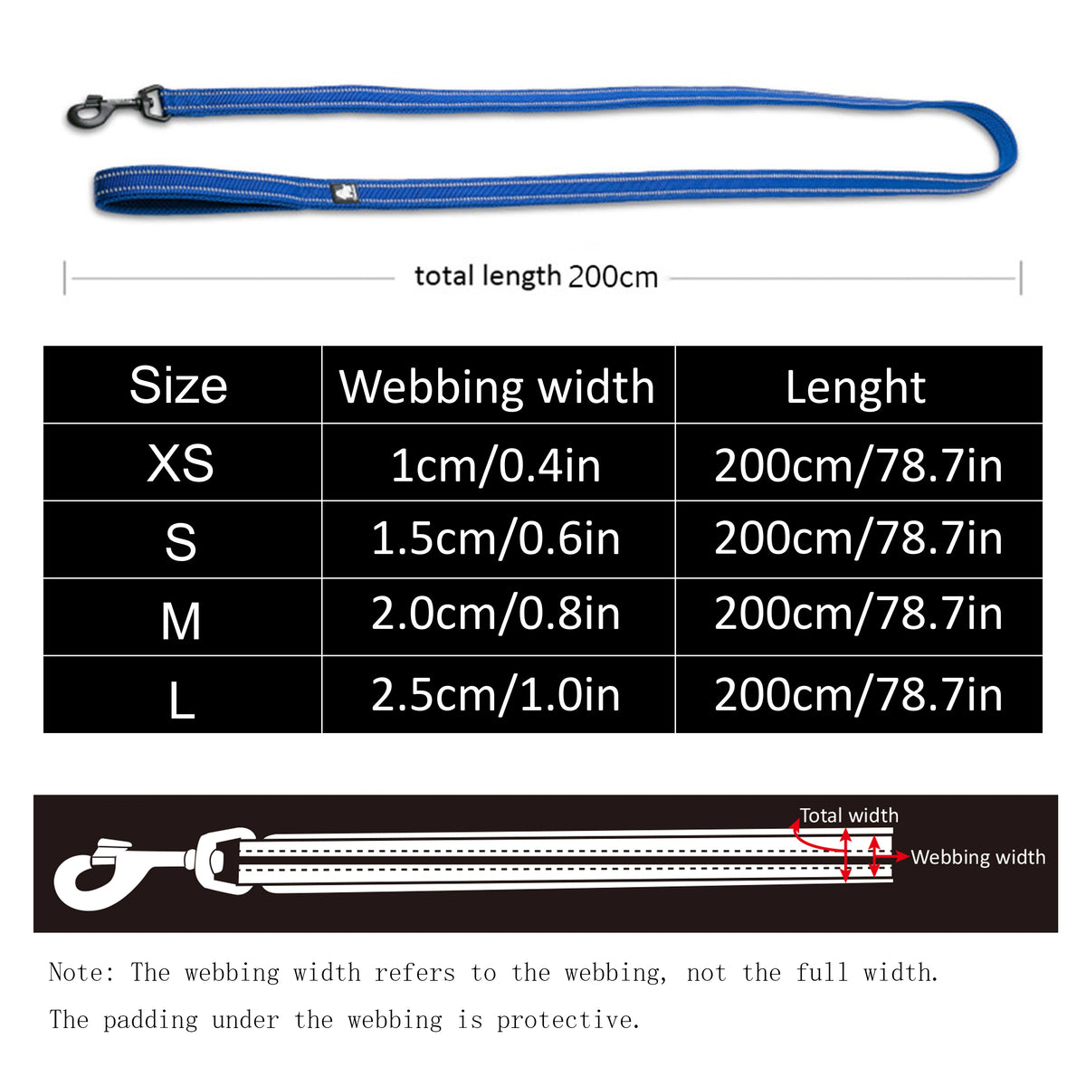 Truelove Soft Padded Reflective Nylon Mesh Dog Leash