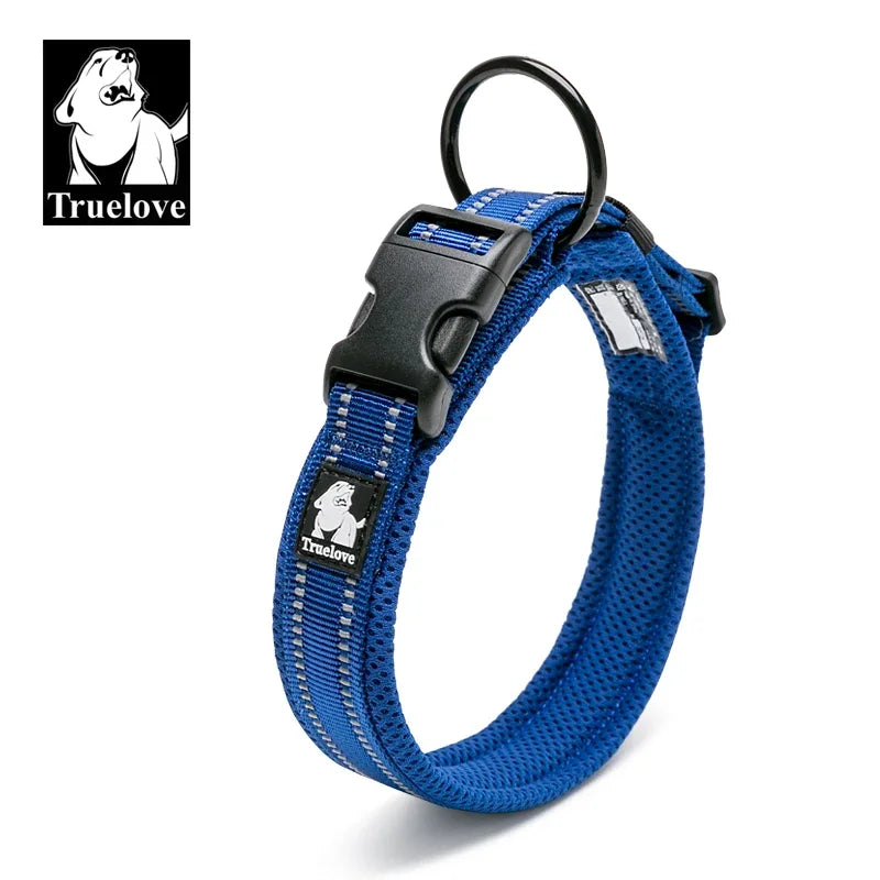 TrueLove Pet Collar Nylon Adjustable Padded Reflective Heavy Duty Luxury