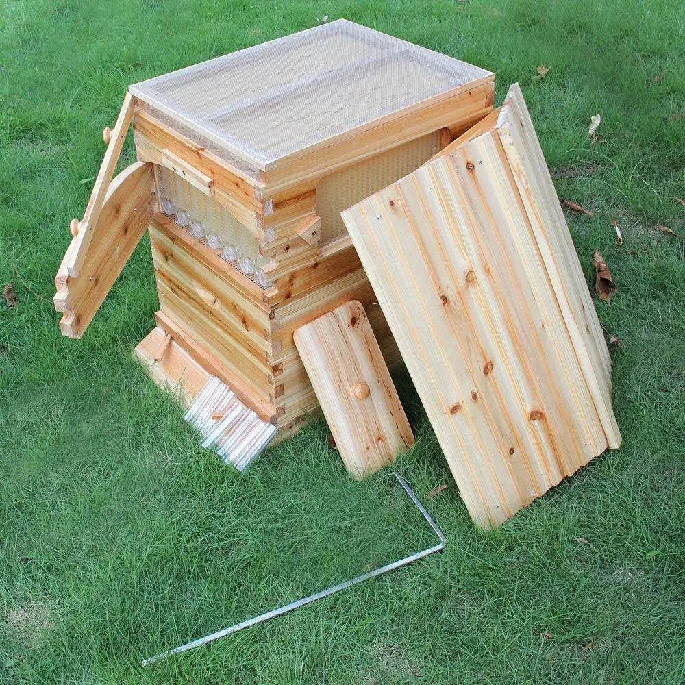 Modern Fir Wood Beehive Featuring Seven Auto Super Frames
