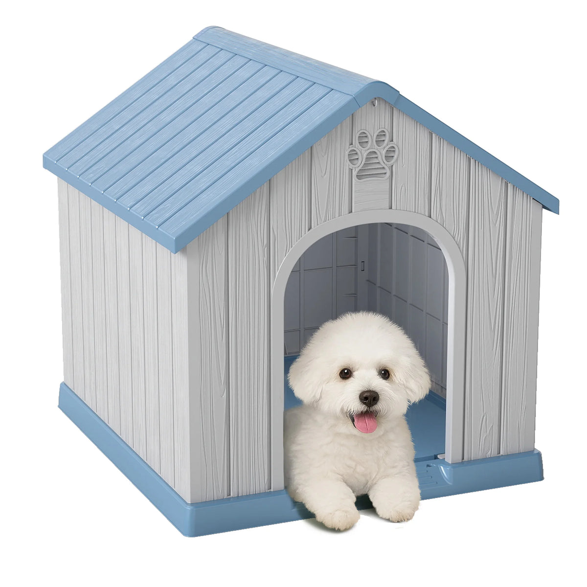All Weatherproof Plastic Dog House For Indoor Outdoor Pet Shelter