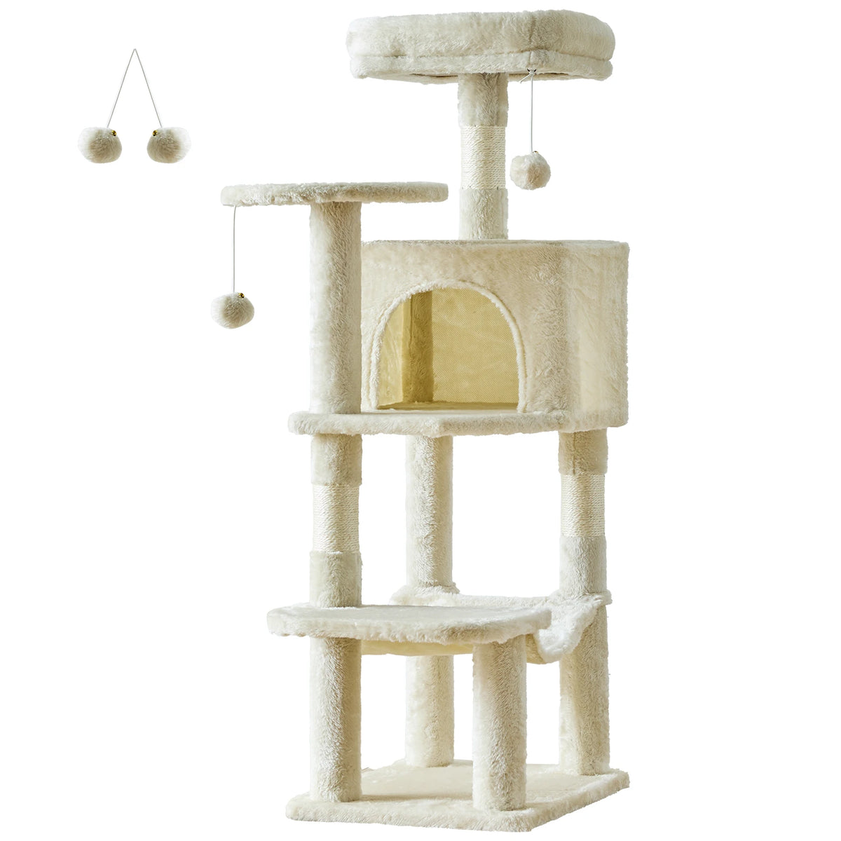 JHK Multi Tier Cat Climbing Tower Featuring Sisal Scratching Posts