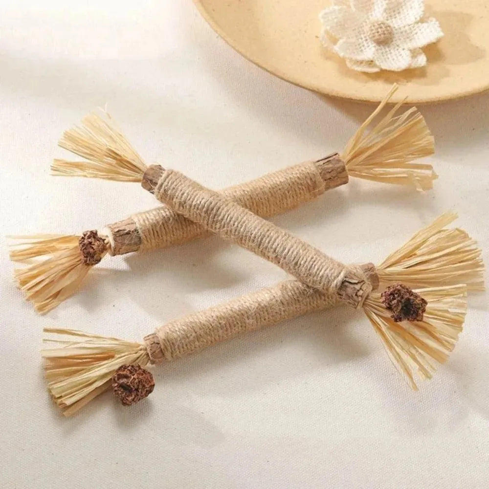 Silvervine Raffia Dental Chew Stick Toy for Cats and Dogs