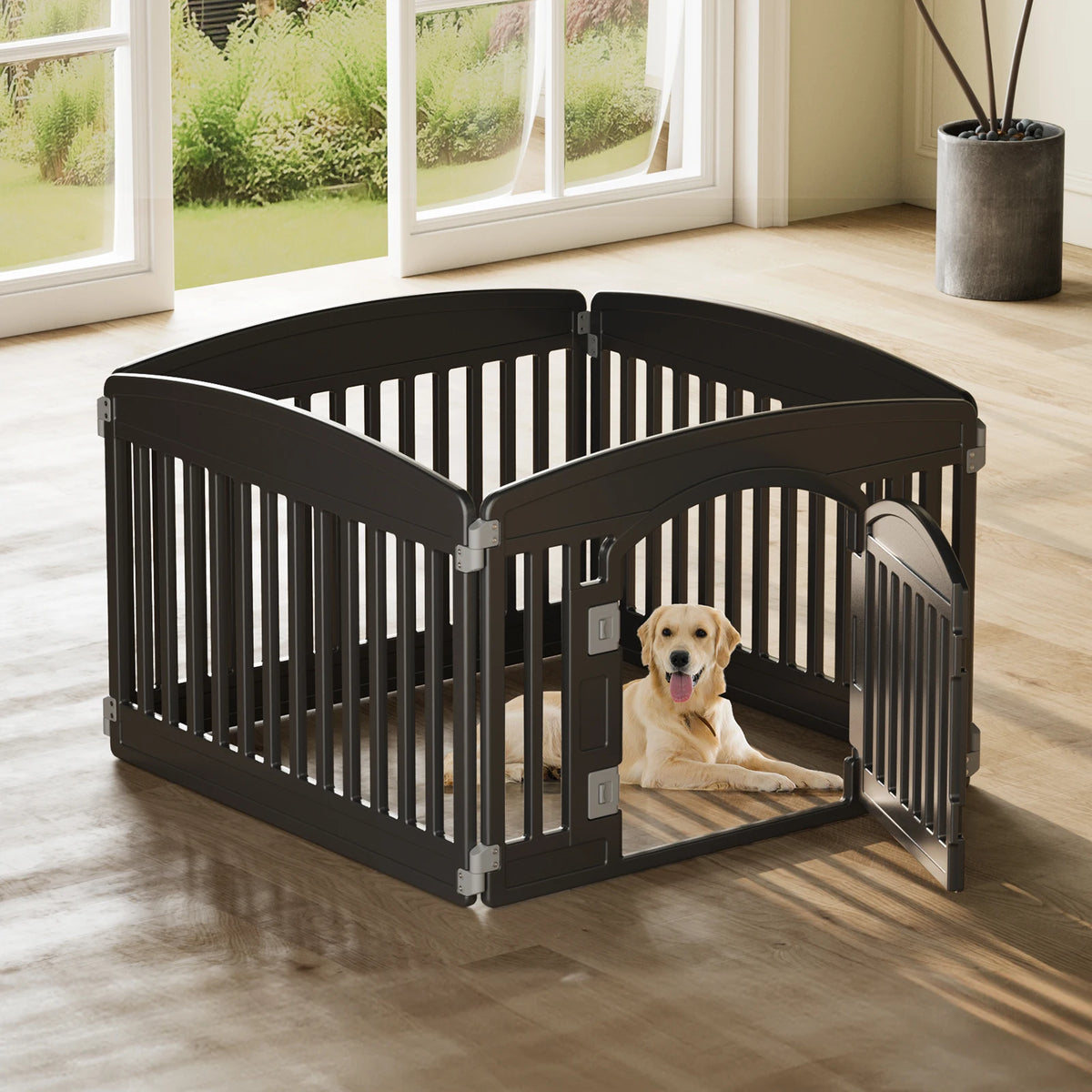 JHK Expandable Plastic Dog Playpen For Puppies And Pets