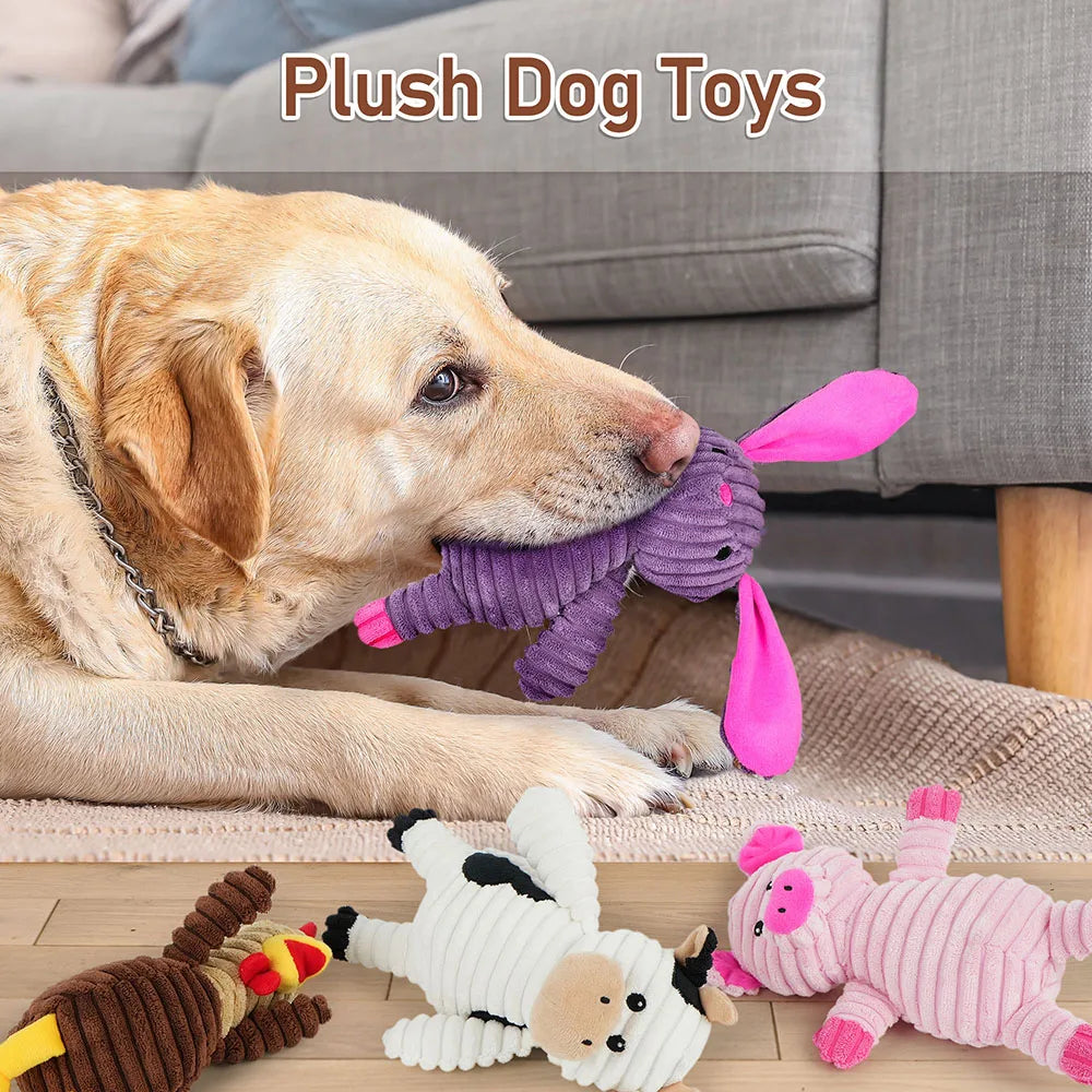 Plush Squeaky Dog Toys Assortment Soft Chew Collection