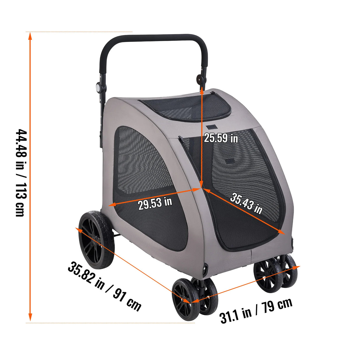 SucceBuy Portable Pet Stroller Carrier With Breathable Mesh Windows