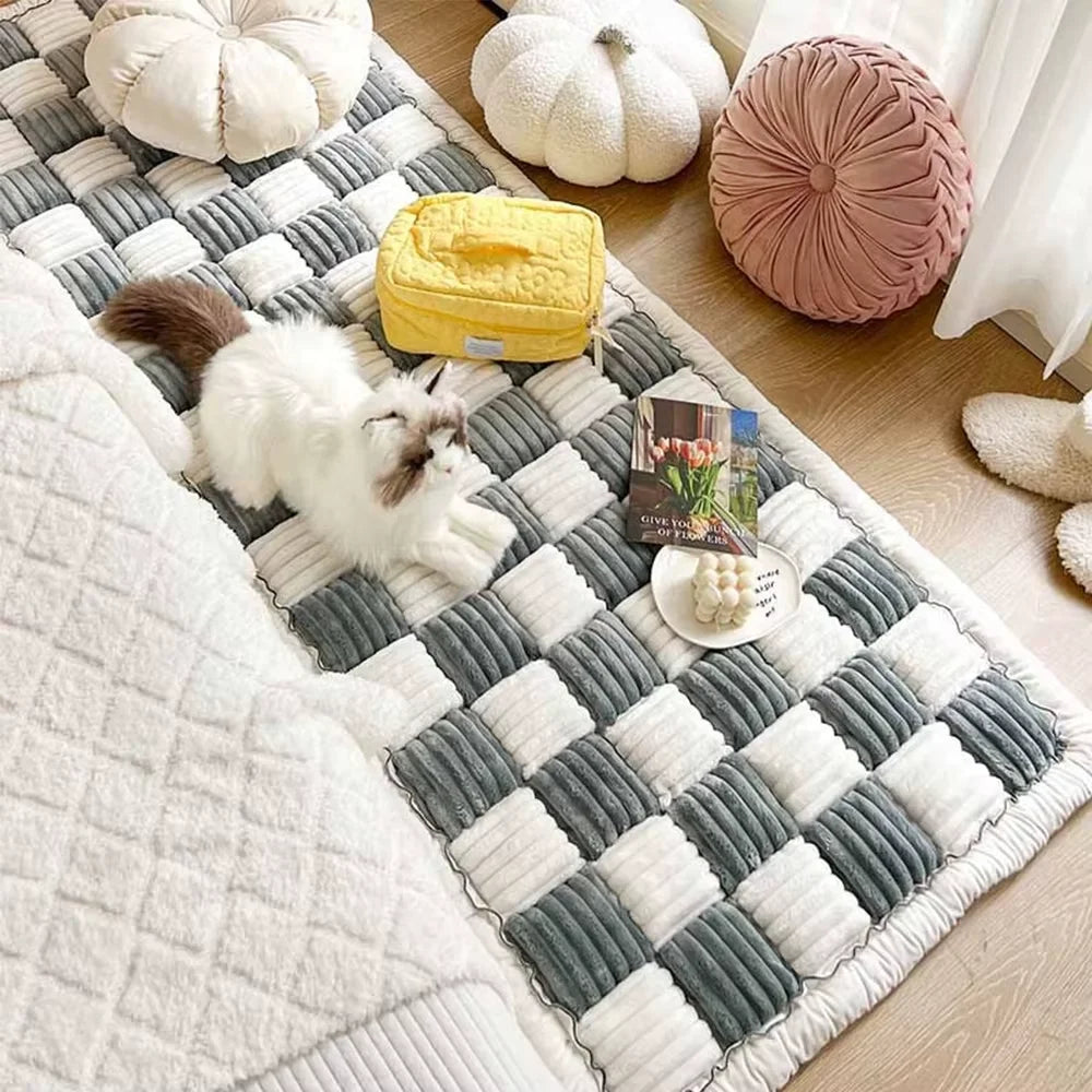 CWV Waterproof Anti Slip Coral Fleece Dog Bed Seat Cover