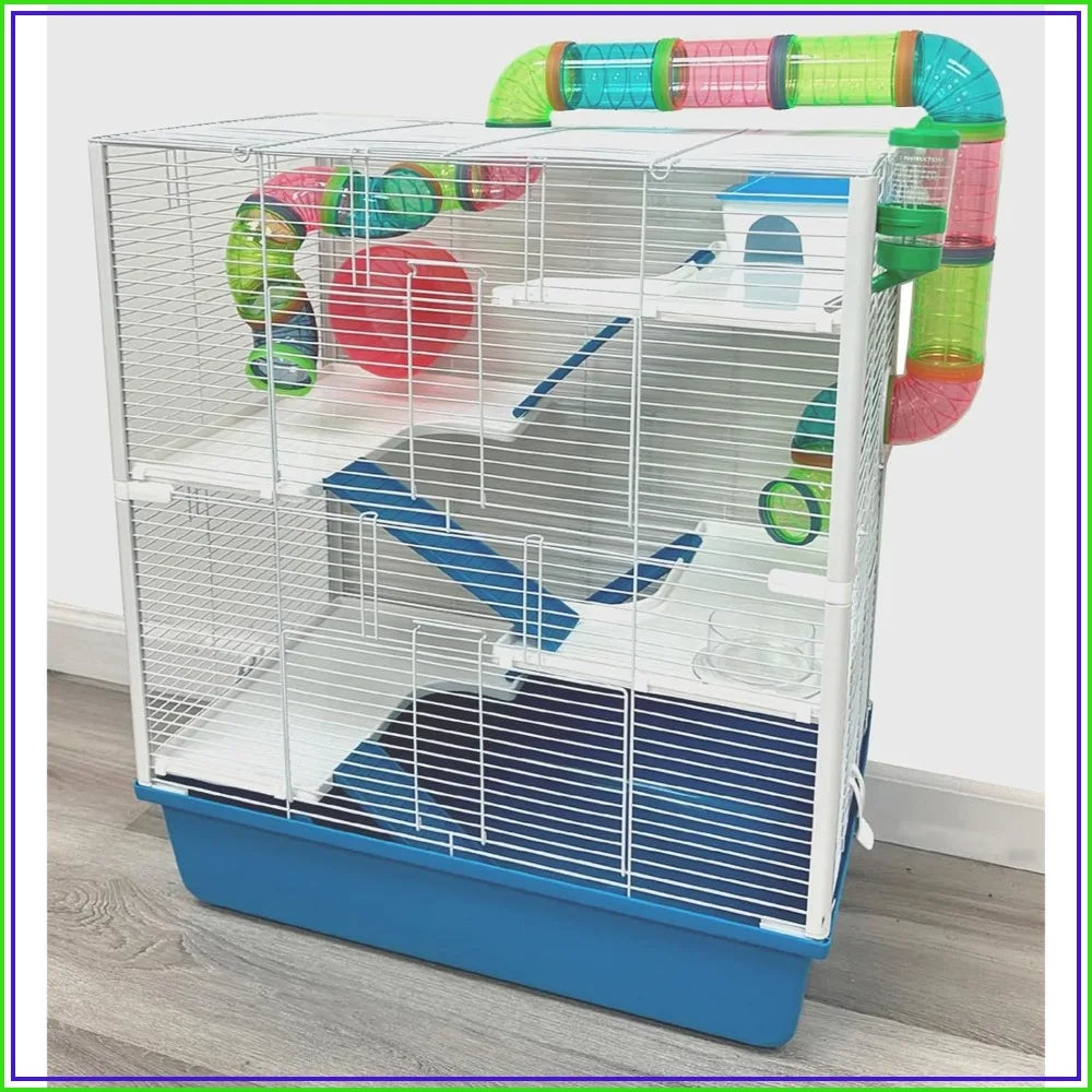 Multilevel Hamster Cage With Complete Accessory Kit For Small Pets