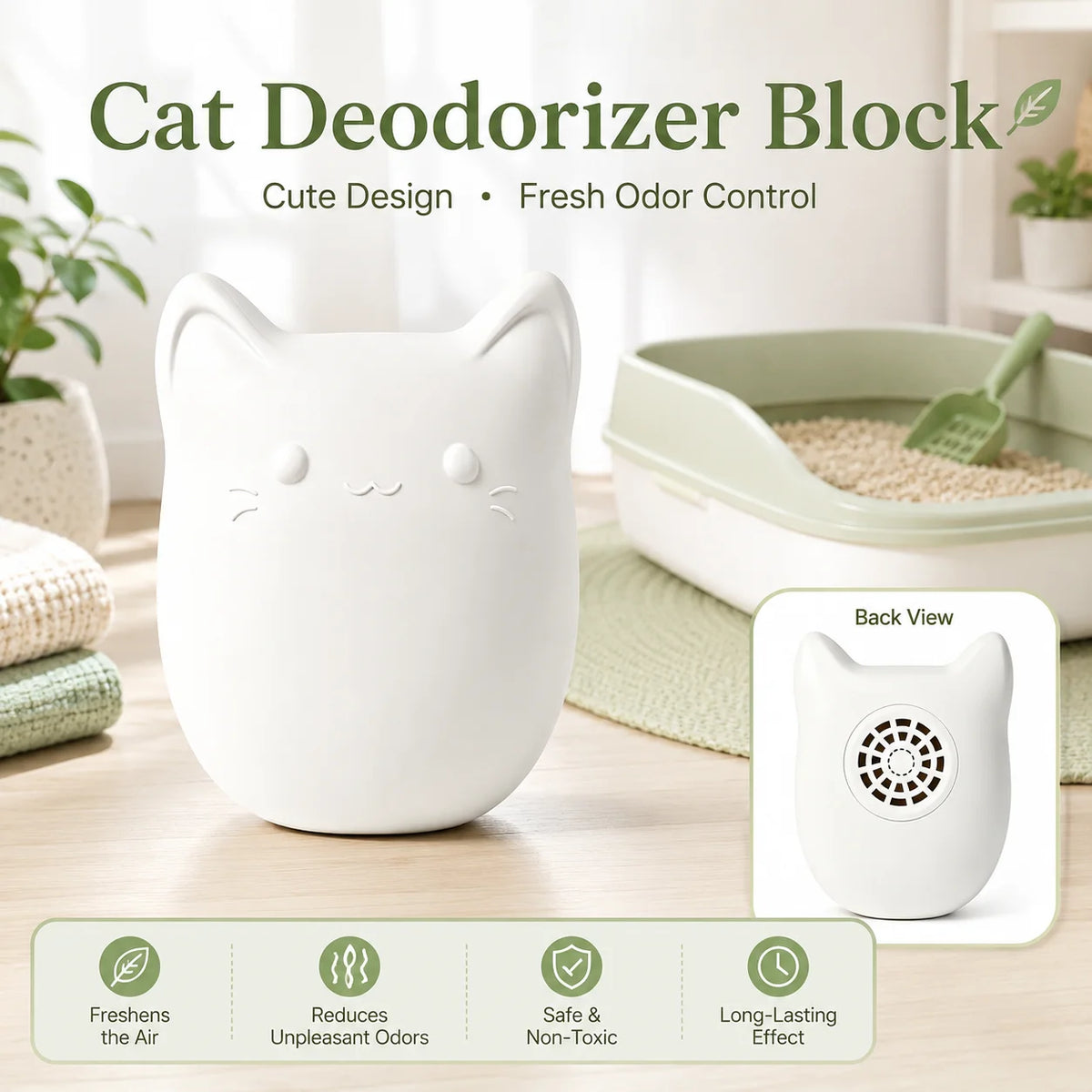 Cat Litter Box Odor Eliminator Rechargeable Air Purifier