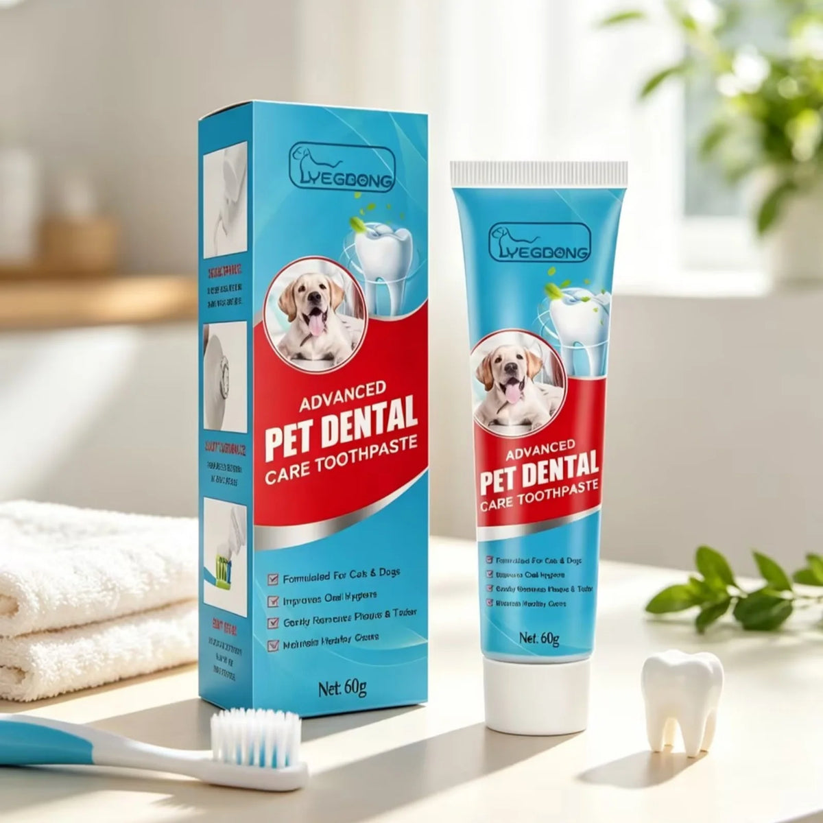 YEGBONG Pet Toothpaste For Dogs Cats Fresh Breath Oral Care