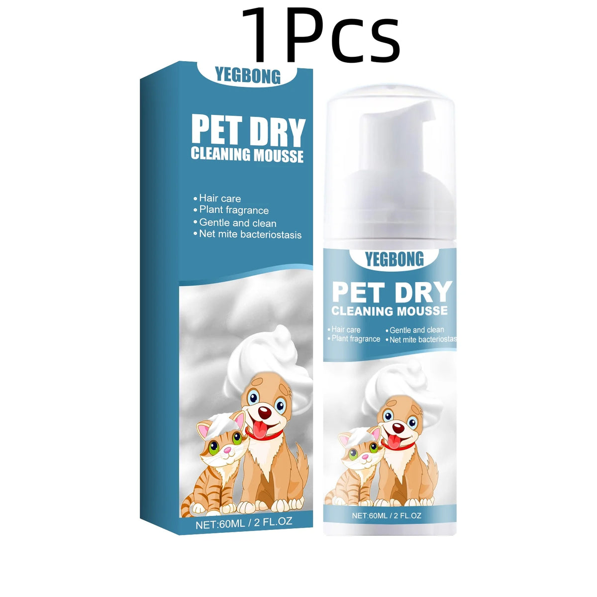 Yegbong Pet Dry Shampoo Mousse For Itchy Skin And Odor Relief
