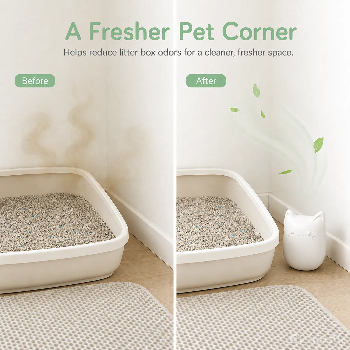 Cat Litter Box Odor Eliminator Rechargeable Air Purifier
