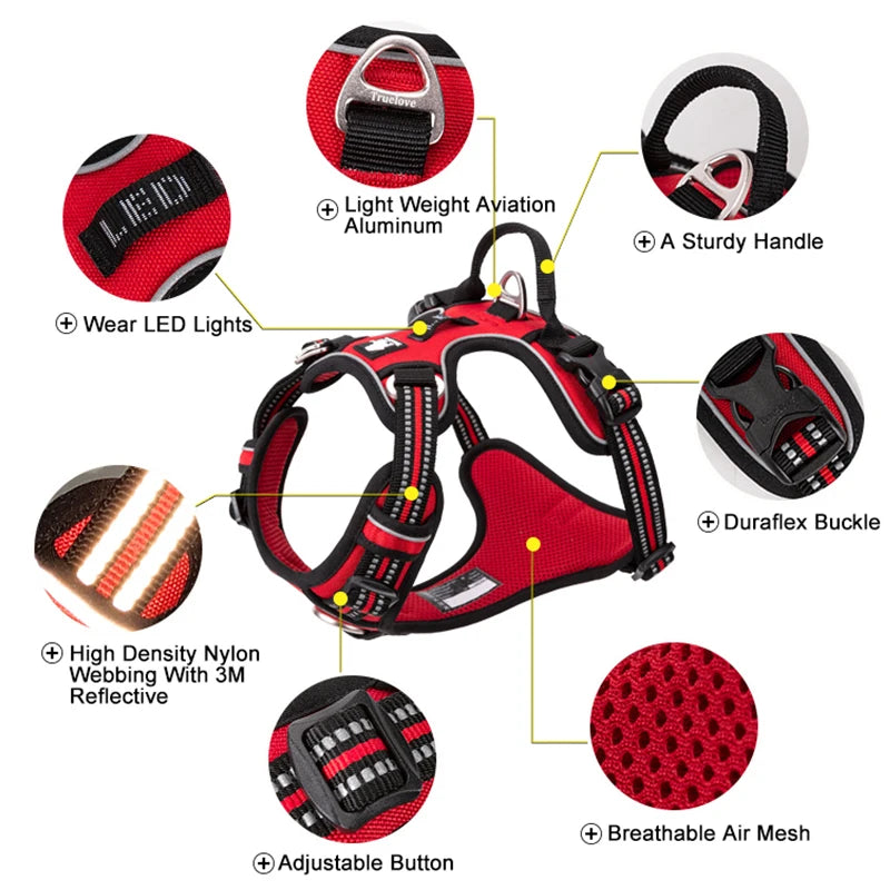 Truelove Reflective Nylon No Pull Adjustable Walking Harness