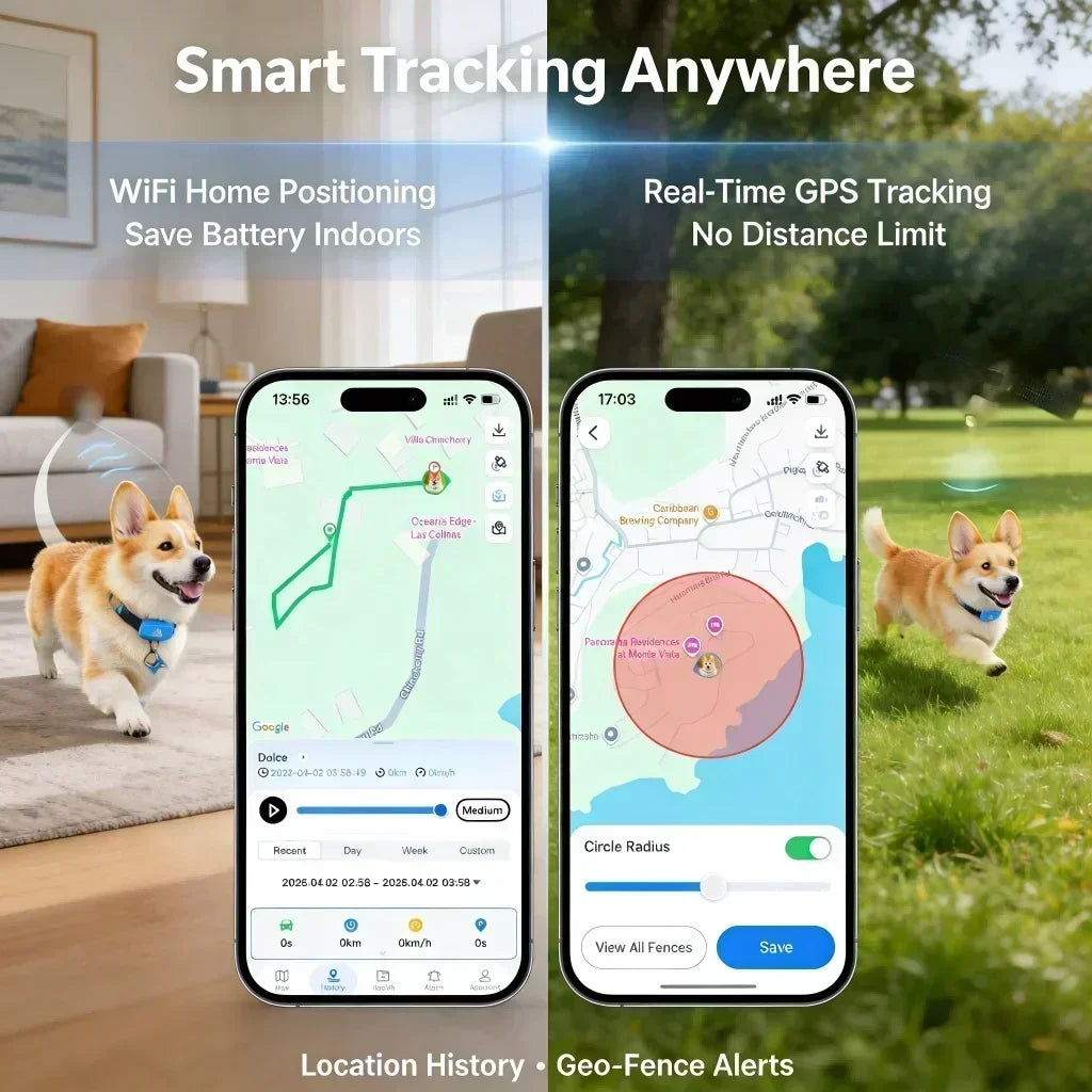 WANWAYTECH 4G GPS Pet Tracker Real Time Location Tracking