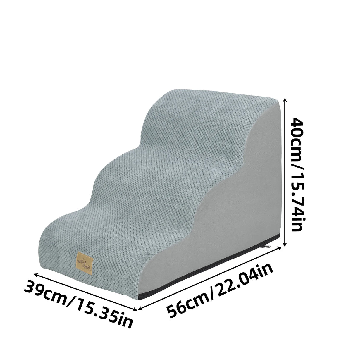 Portable Pet Stairs Featuring Removable Non Slip Cover