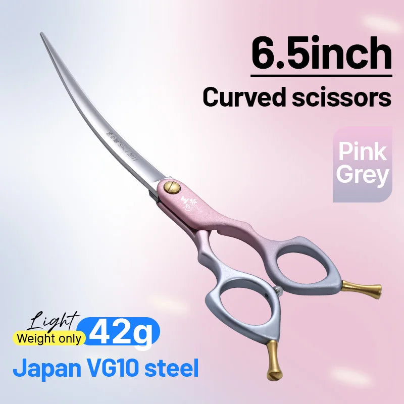 Fenice VG10 Steel Curved Dog Grooming Shears for Professional Cutting
