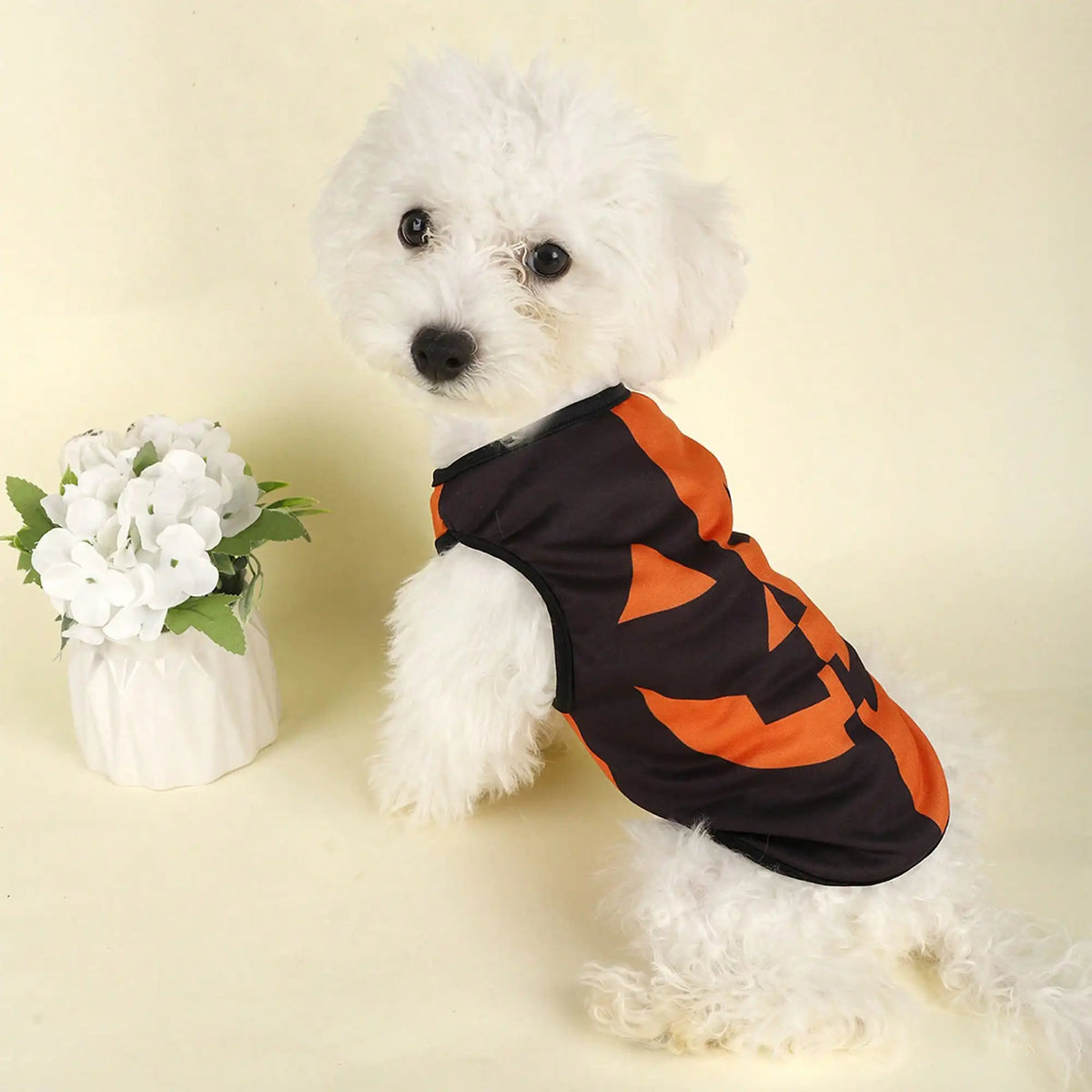 Funny Pumpkin Print Dog Shirt Holiday Festival Party Costume Apparel
