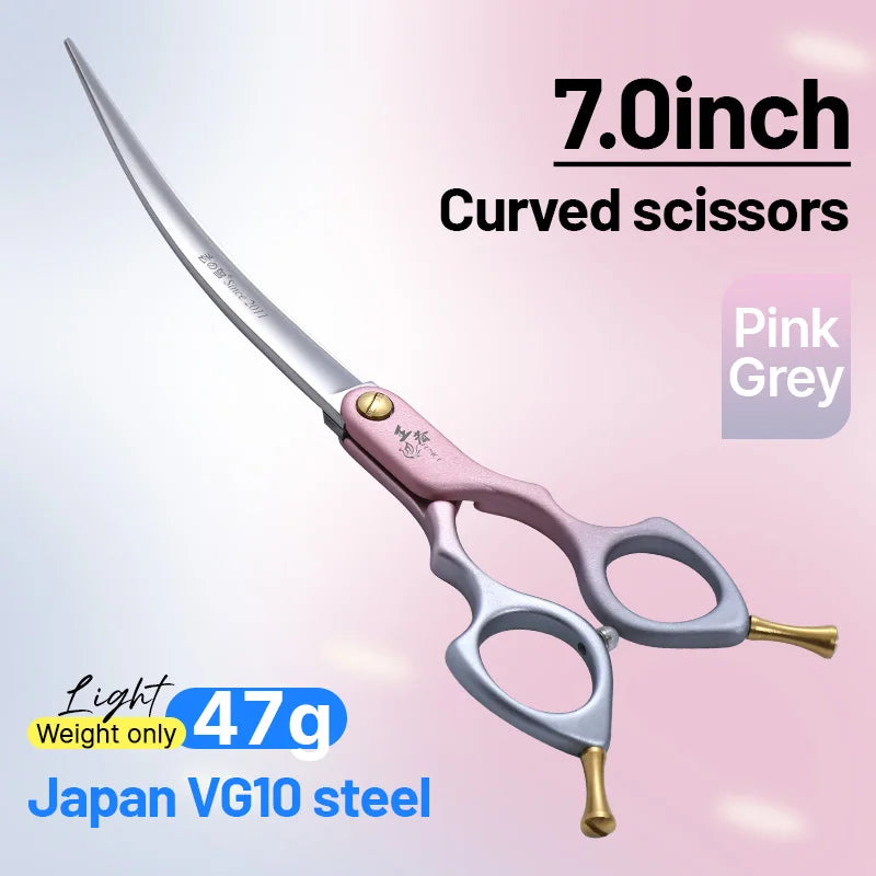 Fenice VG10 Steel Curved Dog Grooming Shears for Professional Cutting