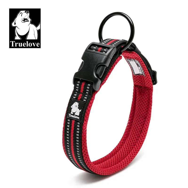 TrueLove Pet Collar Nylon Adjustable Padded Reflective Heavy Duty Luxury