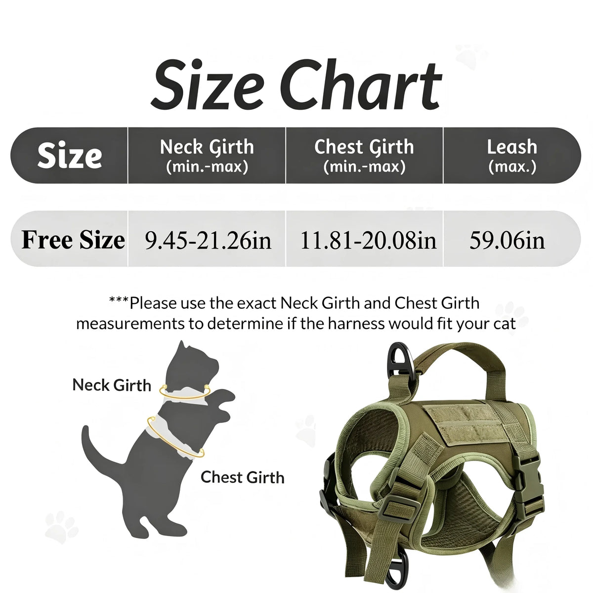 Petravel Escape Proof Tactical Cat Harness With Leash Set