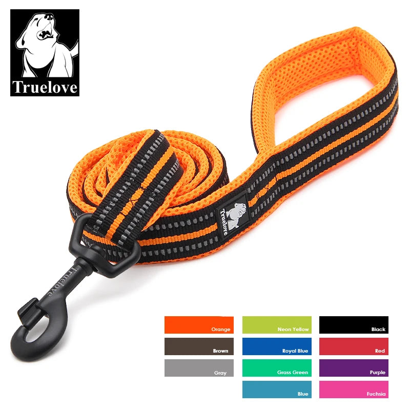 Truelove Soft Padded Reflective Nylon Mesh Dog Leash