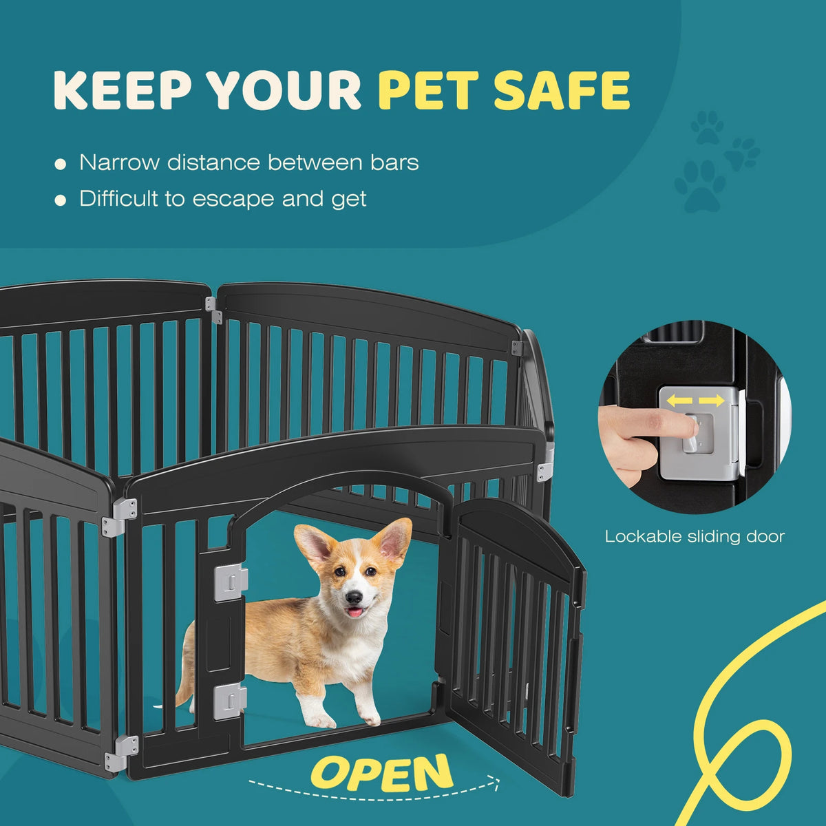 JHK Expandable Plastic Dog Playpen For Puppies And Pets