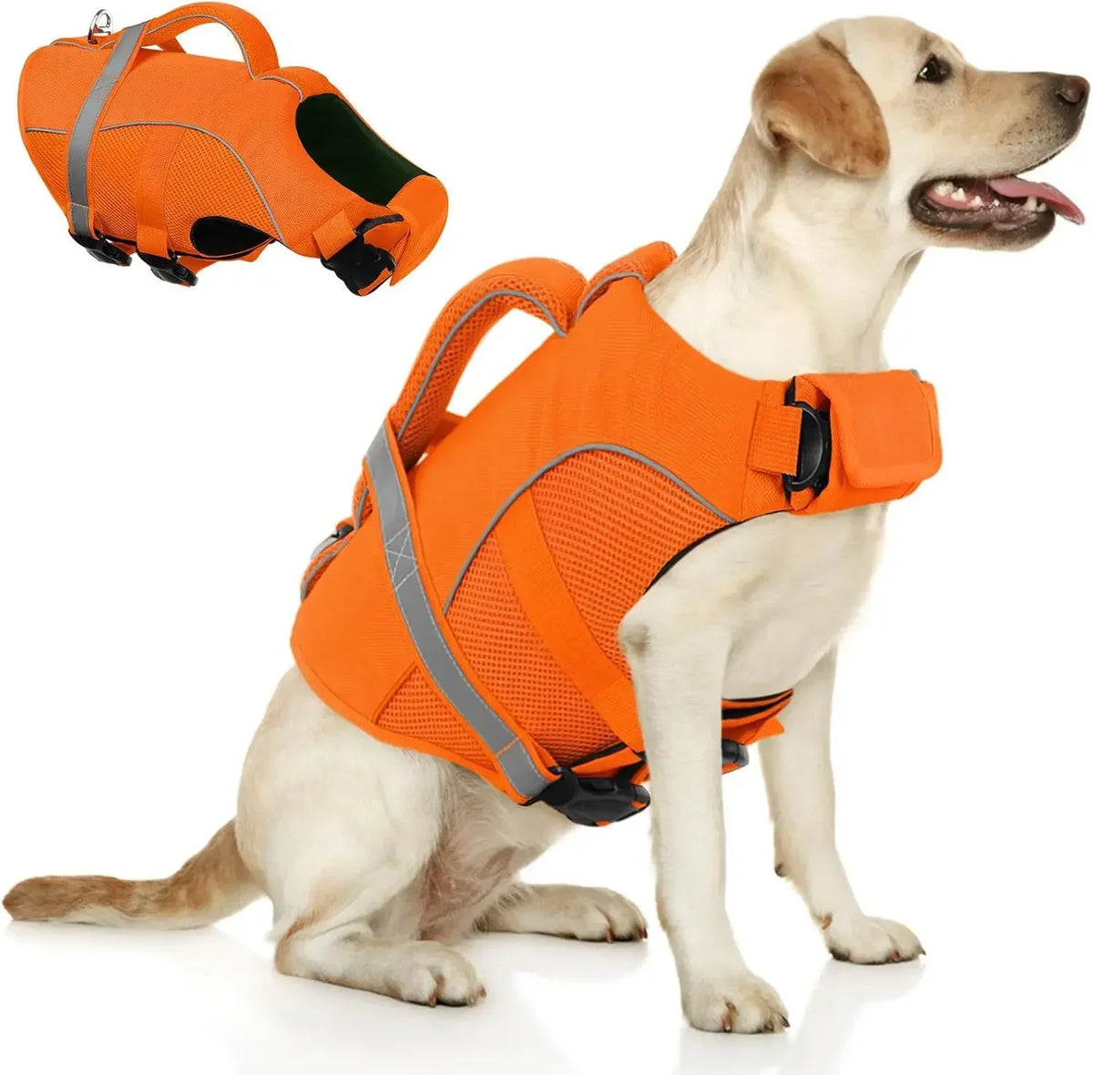 Bxx High Buoyancy Mesh Dog Life Jacket With Rescue Handle